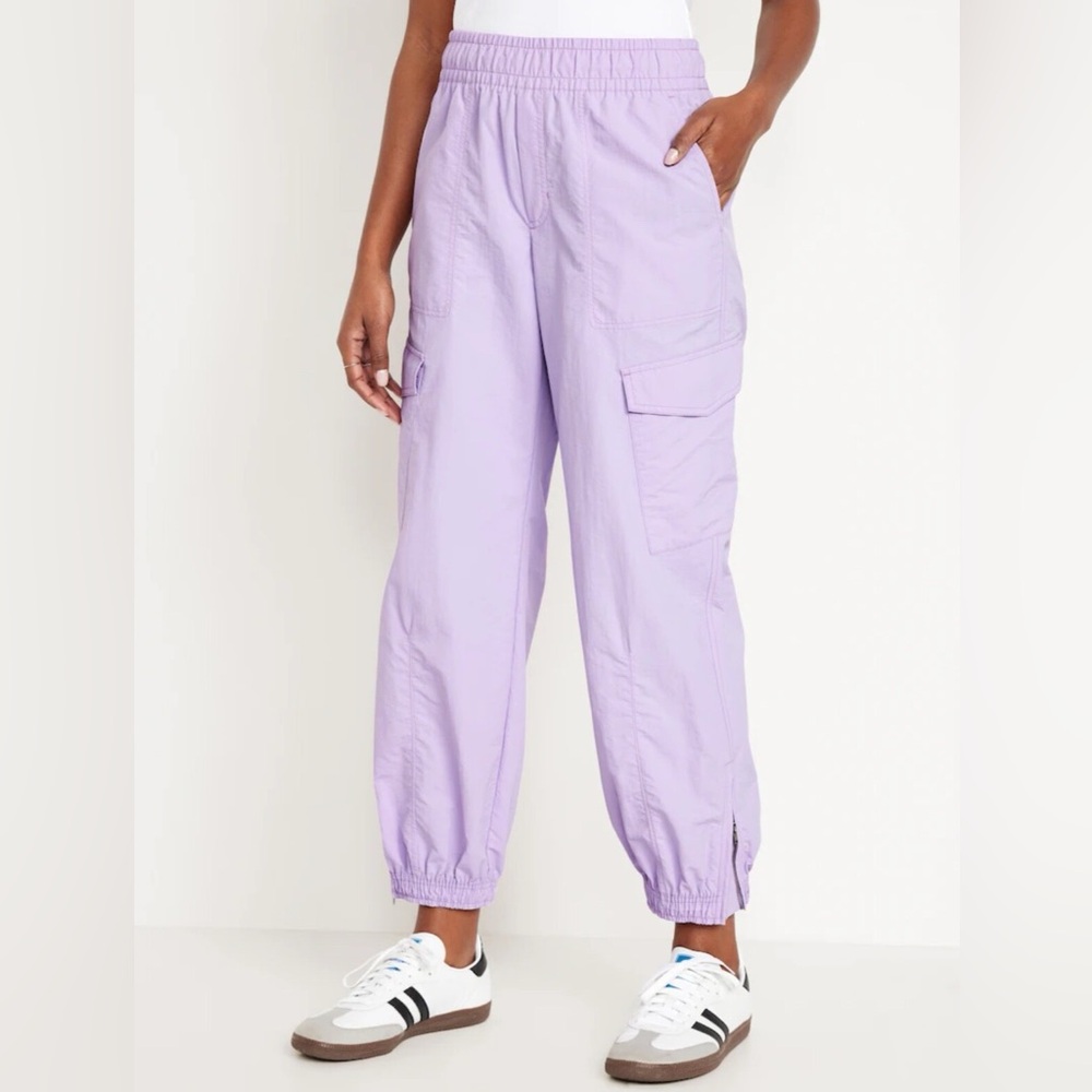 Old Navy High-Waisted Ankle-Zip Cargo Joggers, Lavender Aura - Medium